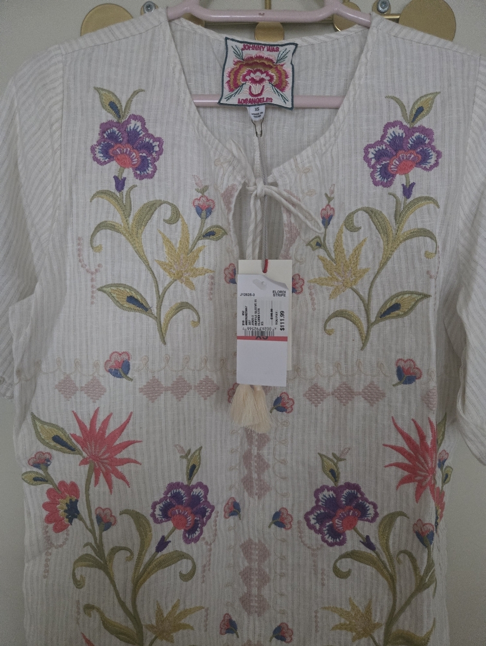 NWT Johnny Was Ruffle Sleeve Tunic Top Size XS - Picture 3 of 7